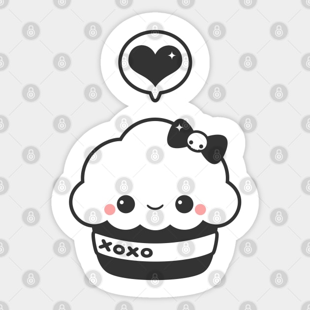 Kisses Cupcake Sticker by sugarhai